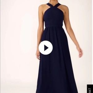Air of Romance Navy Blue Maxi Dress